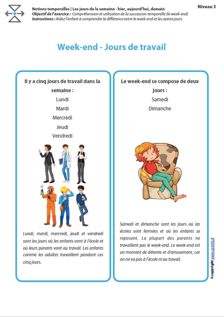 L’ORIENTATION TEMPORELLE | Les jours de la semaine – hier, aujourd’hui, demain - Upbility.fr