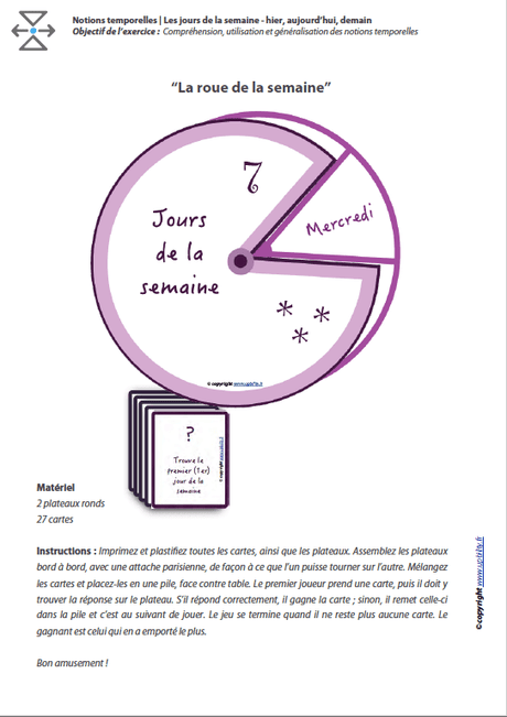 L’ORIENTATION TEMPORELLE | Les jours de la semaine – hier, aujourd’hui, demain - Upbility.fr