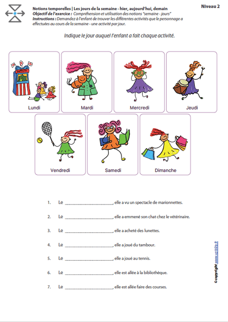 L’ORIENTATION TEMPORELLE | Les jours de la semaine – hier, aujourd’hui, demain - Upbility.fr