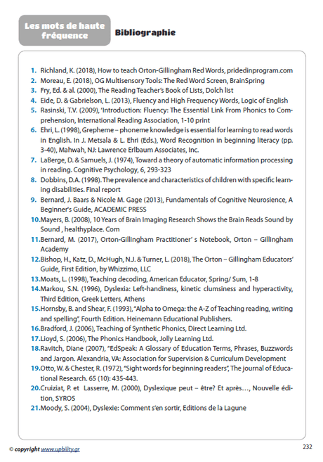 MOTS DE HAUTE FRÉQUENCE pour le développement des Compétences en lecture - Upbility.fr