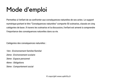 POCKET CARDS | Conséquences naturelles - Upbility.fr