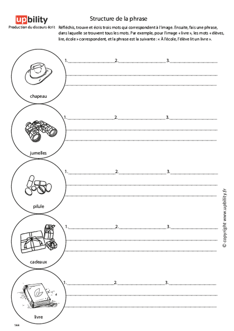 PRODUCTION DU DISCOURS ÉCRIT | Structure de la phrase - Upbility.fr