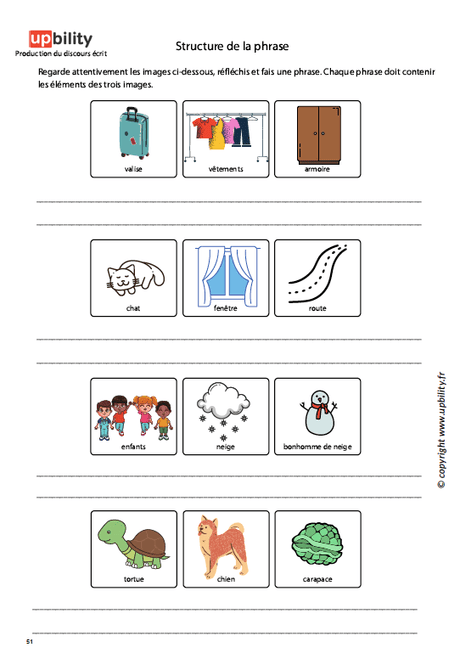 PRODUCTION DU DISCOURS ÉCRIT | Structure de la phrase - Upbility.fr
