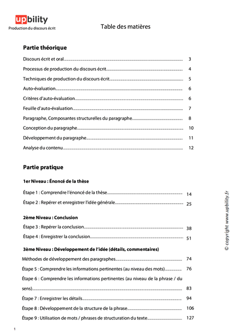 PRODUCTION DU DISCOURS ÉCRIT | Structure du paragraphe - Upbility.fr