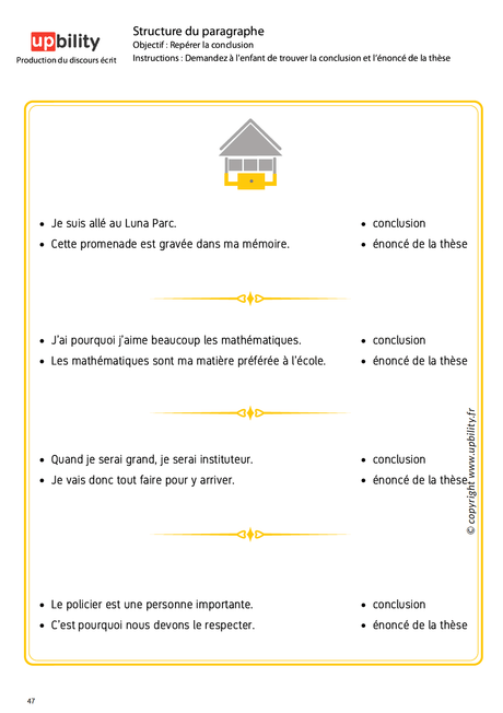 PRODUCTION DU DISCOURS ÉCRIT | Structure du paragraphe - Upbility.fr